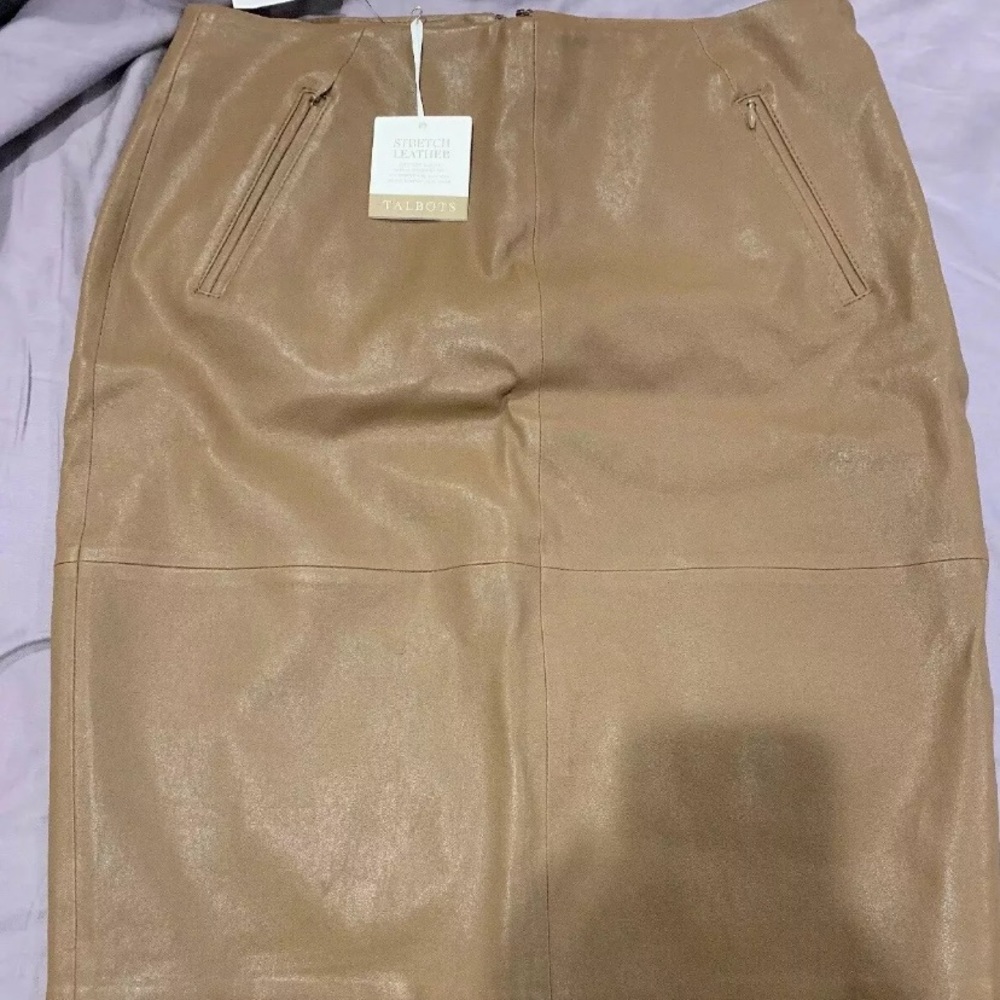 Talbots Tan Leather Skirt
